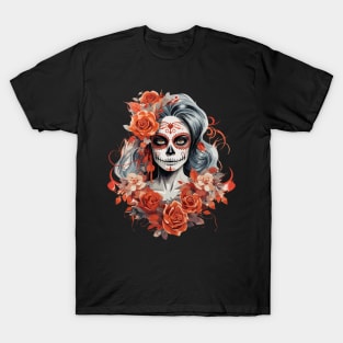 Skull Girl - Halloween Design T-Shirt